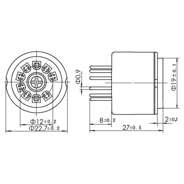 Socket 9 Pin + tube base