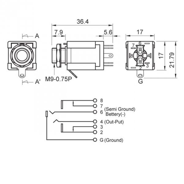Jack 6,3mm stereo MJ800 BOX