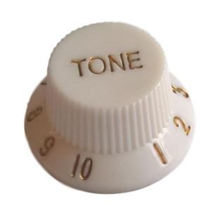 Knob guitar Strat style, white 'TONE'