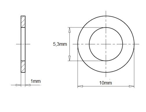 Washer M5 zinc-nickel, black