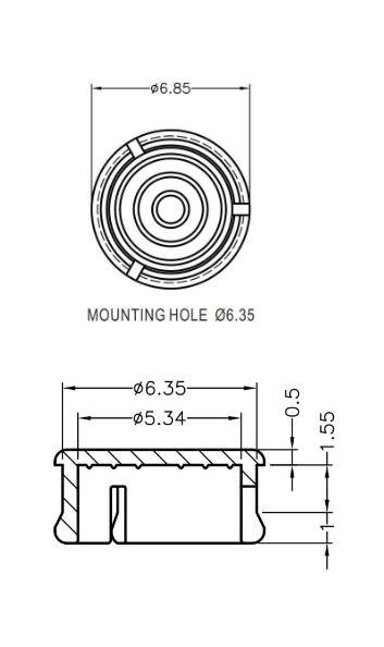 Oprawka LED soczewka 5mm płaska clear mat