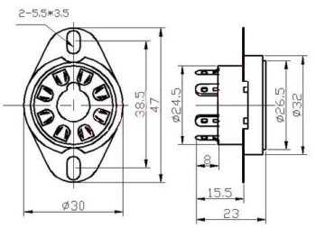 Podstawka Octal 8pin typ5, ceramiczna