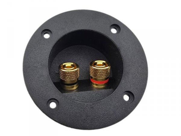 Terminal głośnikowy 2x banan, okrągły