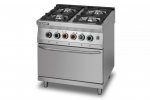 Kuchnia gazowa 4-palnikowa z piekarnikiem elektrycznym z termoobiegiem GN2/1 L900.KG4 PET Lozamet
