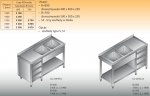 Stół zlewozmywakowy 2-zbiornikowy lo 239/s3 - 1900x600