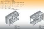 Stół zlewozmywakowy 2-zbiornikowy lo 240/s3 - 1500x600