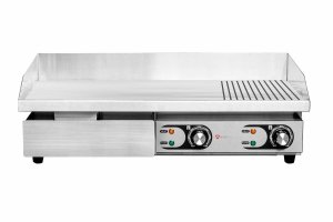 Płyta grillowa elektryczna | 2/3 gładka 1/3 ryflowana | nastawna | 2,2 + 2,2 kW | 730x470x250 mm | RQEG820-2