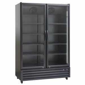 Szafa chłodnicza przeszklona SD1326BE | drzwi skrzydłowe | czarna | 917l