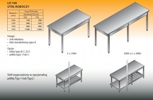 Stół roboczy lo 100 1000/700