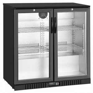 Barowa szafa chłodnicza  | chłodziarka podblatowa RQ-208HC | 2-drzwiowa | drzwi skrzydłowe | 205l