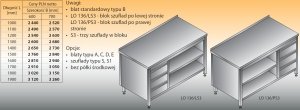 Stół roboczy z blokiem szuflad i szafką otwartą lo 136/s3 - 1900x600