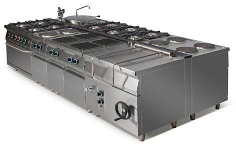 Grill płytowy elektryczny - płyta ryflowana L900.GPE900R Lozamet