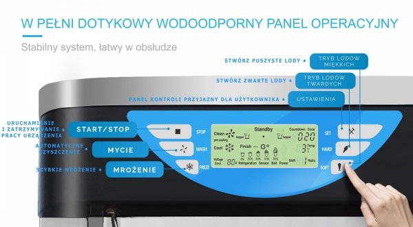 Maszyna do lodów włoskich | automat do lodów soft | nocne chłodzenie | 2 smaki + mix | niebieska | 2x6l | RQ208C-B