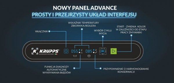 Zmywarka do szkła i spodków | kosz 350x350 | 230V | panel elektroniczny Advance | KRUPPS ADVANCE LINE C327