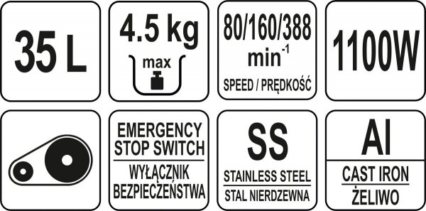 MIKSER PLANETARNY 35L, 3-PRĘDKOŚCI, 1100 W