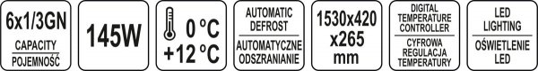 WITRYNA CHŁODNICZA 6x1/3 GN 153x42x29,5