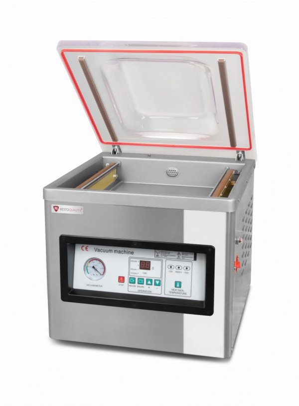 Pakowarka próżniowa komorowa | listwa 390+390 mm | pompa 20 m?/h | 1,5 kW | 485x530x500 mm | RQVP400