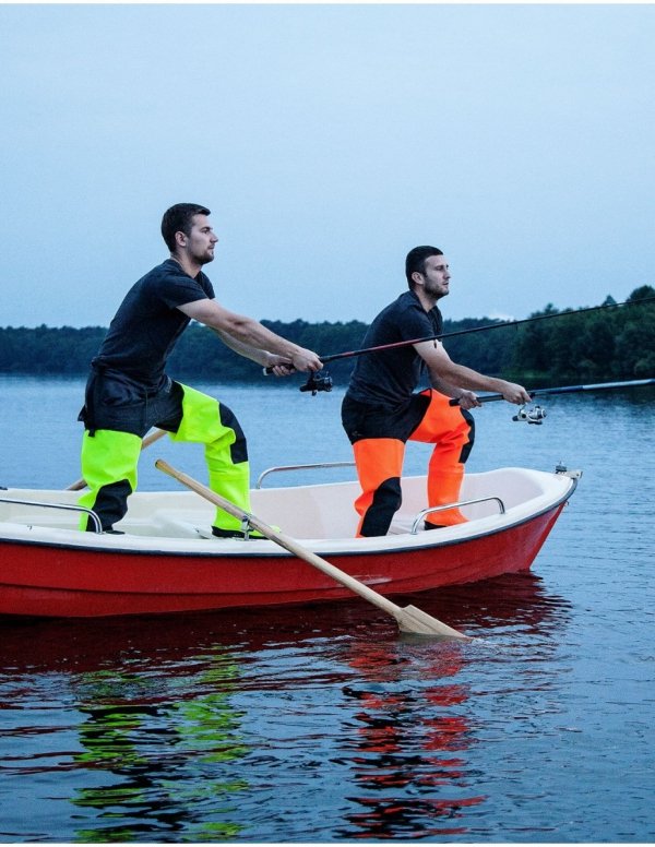 WATERPROOF FLUO THIGH WADERS MAX S5 (SAFETY BOOTS S5 AND KNEE REINFORCEMENT) WRM02 FLUO