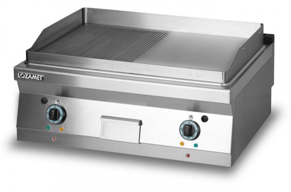 Grill płytowy elektryczny - płyta 1/2ryflowana + 1/2 gładka L700.GPE800RG Lozamet