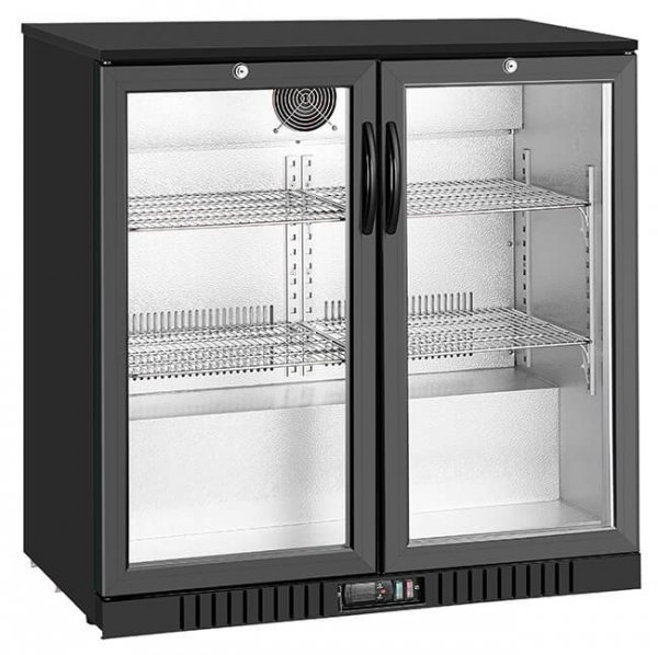 Barowa szafa chłodnicza  | chłodziarka podblatowa RQ-208HC | 2-drzwiowa | drzwi skrzydłowe | 205l