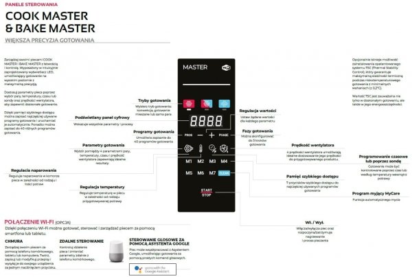 Piec konwekcyjno-parowy elektryczny | automatyczny system myjący | 10xGN2/1 | 27,9 kW | 400 V | Mychef COOK MASTER 102E TSC | System TSC- najwyższa stabilność temperatury
