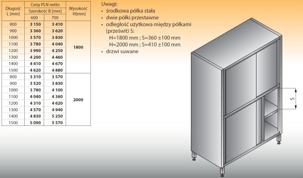 Szafa lo 508 - 1000x700x1800