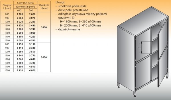 Szafa lo 506 - 900x600x2000