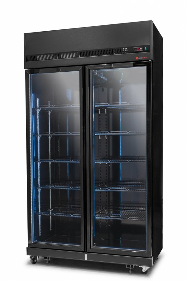 Szafa chłodnicza 2-drzwiowa przeszklona Resto Quality RQ770-BLACK | drzwi skrzydłowe | czarna | 1100x635x2000 mm | 770 l