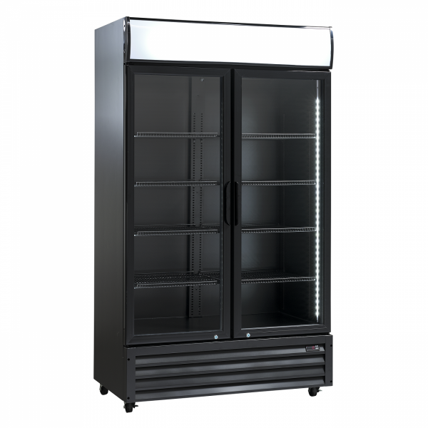 Szafa chłodnicza przeszklona | 2-drzwiowa | drzwi skrzydłowe | 879 l | SD1002BHE  (RQ1100H-BLACK)
