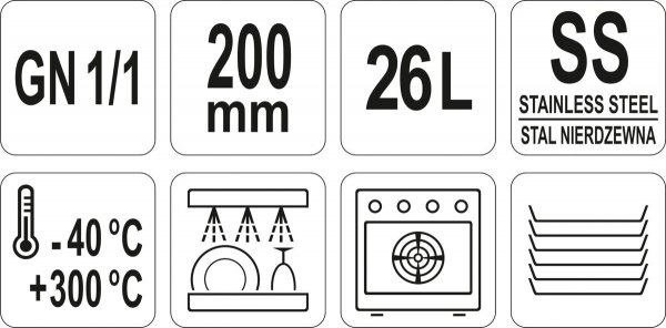POJEMNIK GASTRONOMICZNY GN 1/1 200