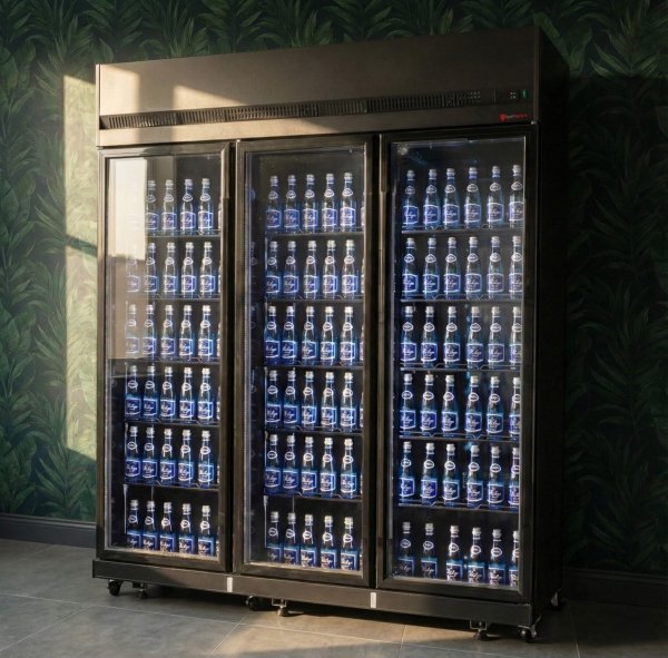 Szafa chłodnicza 3-drzwiowa przeszklona RQ1180-BLACK Resto Quality | czarna | drzwi skrzydłowe | 1650x631x2000 mm | 1181 l