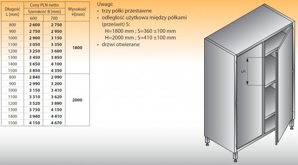 Szafa lo 503 - 1300x700x1800