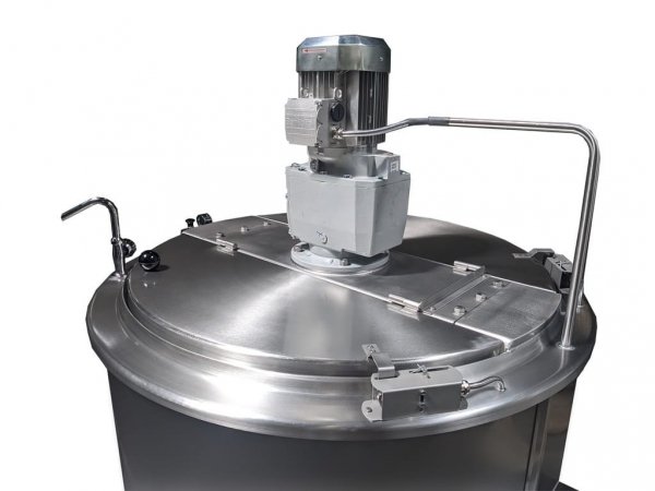 Kocioł warzelny parowy z grzaniem pośrednim | opcja mieszadła | 200 l | maks. zużycie pary ~70 kg/h | 990x1020x890 mm | RQK-200NR