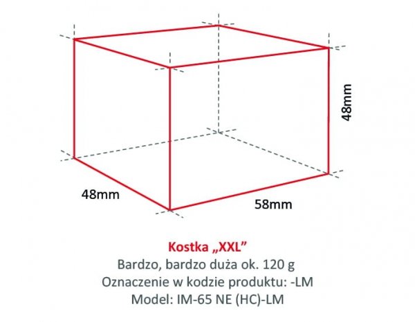 Kostkarka do lodu Hoshizaki IM-65NE-HC-LM &quot;Big&quot; | 43 kg/24h | chłodzona powietrzem | kostka duża | 48x58x48 mm