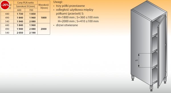 Szafa lo 501 - 490x600x2000