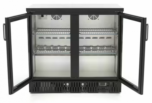 Barowa szafa chłodnicza RQ-208HCM | drzwi skrzydłowe | 2-drzwiowa | 227l