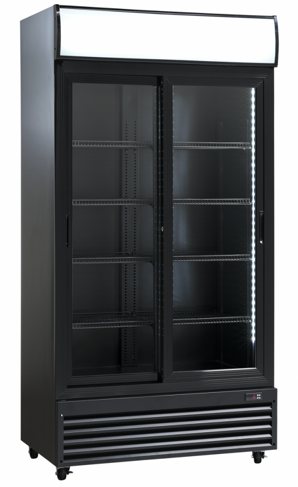 Szafa chłodnicza przeszklona SD802BSLE | 2-drzwiowa | drzwi przesuwne | 690 l (RQ801SL)