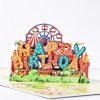 Kartka Pocztowa Okolicznościowa 3D Pop-up Urodziny Wesołe Miasteczko