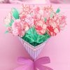 Kartka Pocztowa Okolicznościowa 3D Pop-up Kwiaty Piękne Goździki 2