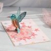 Kartka Pocztowa Okolicznościowa 3D Pop-up Kwiaty Uroczy Koliber