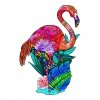 Puzzle Drewniane Różowy Flaming M