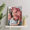 Malowanie Po Numerach Zestaw Kobieta w Piwoniach 40x50