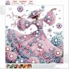 Haft Diamentowy Kobieta i Magia Kwiatów 30x30 cm