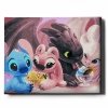 Malowanie Po Numerach Zestaw Bezzubik i Stitch 40x50