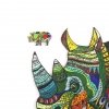 Puzzle Drewniane KOLOROWY NOSOROŻEC L