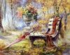 Haft Diamentowy Leśna Ławka 45x55 cm K