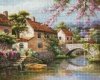 Haft Diamentowy Spokój nad Rzeką  30x40 cm