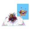 Kartka Pocztowa Okolicznościowa 3D Pop-up Kwiaty - Kosz z Kwiatami