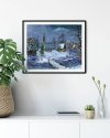 Haft Diamentowy Wieczór w Śnieżnej Krainie 30x40 cm