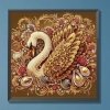 Haft Diamentowy Bursztynowy Łabędź 30x30 cm